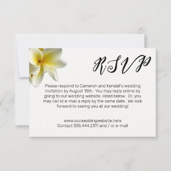 Plumeria Flowers Online Wedding Rsvp Cards by sandpiperWedding at Zazzle