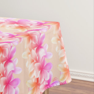 Plumeria Flowers Pink Orange Tablecloth