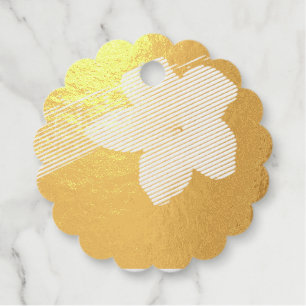 plumeria foil favor tags