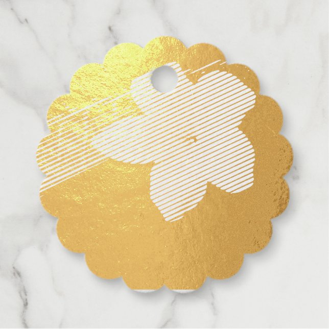 plumeria foil favor tags (Front)