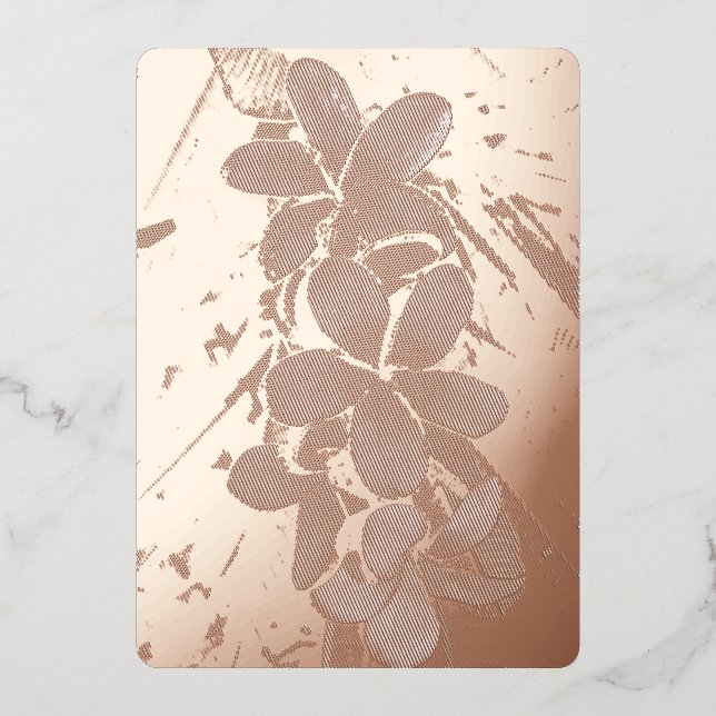 plumeria foil invitation (Front)