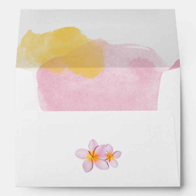 Plumeria Frangipani 5x7 Wedding Invitation Envelope (Back (Bottom))