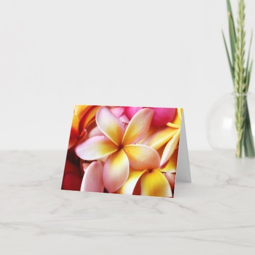 Plumeria Frangipani Hawaii Flower Customized Blank Card