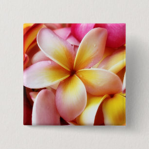 Plumeria Frangipani Hawaii Flower Customized Blank Pinback Button