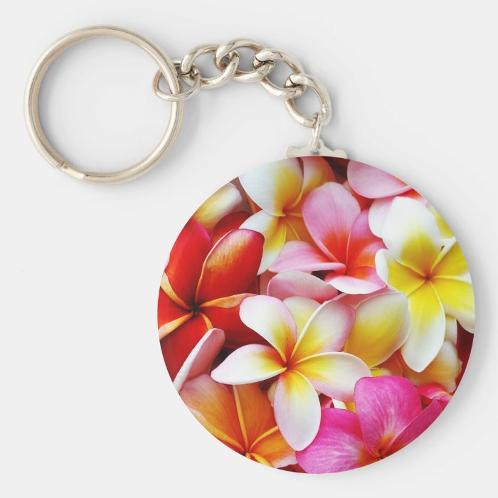 Plumeria Frangipani Hawaii Flower Customized Key Chain