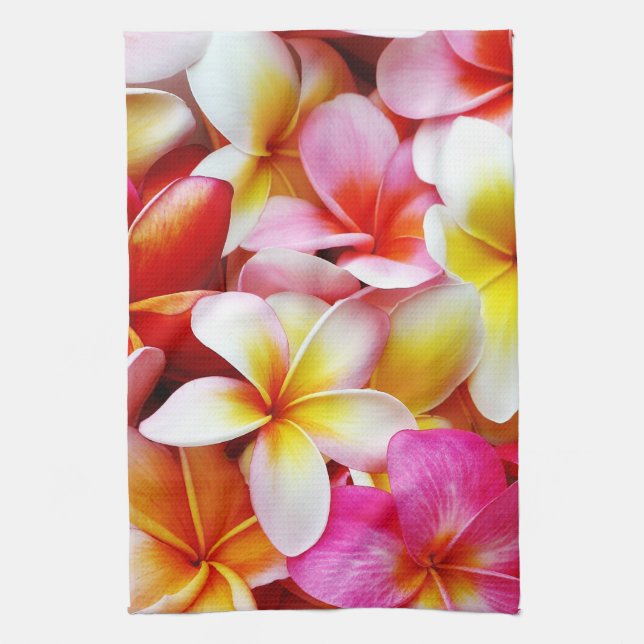 Plumeria Frangipani Hawaii Flower Customized Kitchen Towel (Vertical)