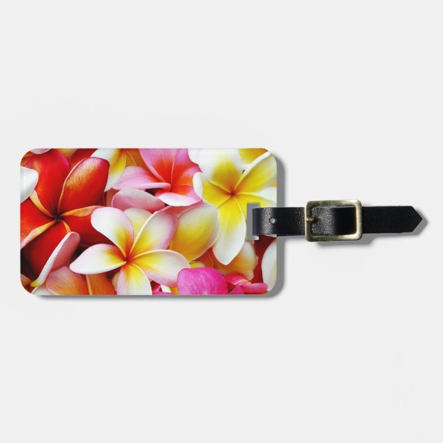 Plumeria Frangipani Hawaii Flower Customized Luggage Tag (Front Horizontal)