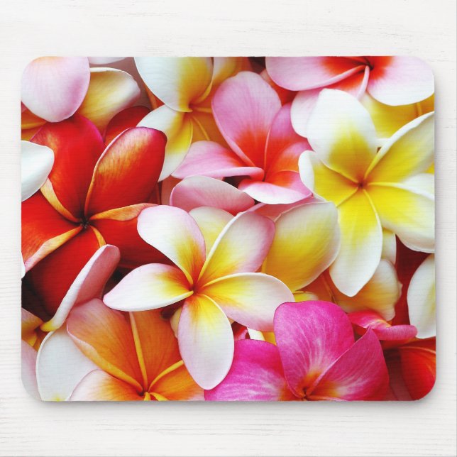 Plumeria Frangipani Hawaii Flower Customized Mouse Pad (Front)