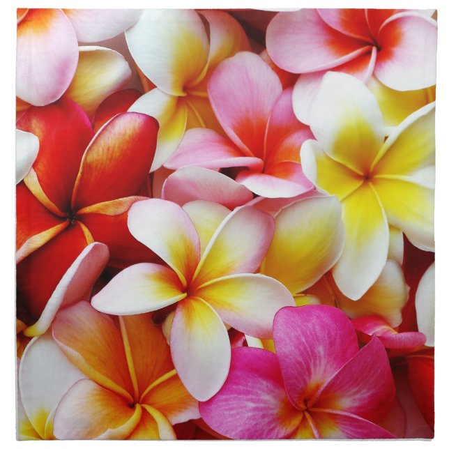 Plumeria Frangipani Hawaii Flower Customized Napkin (Front)