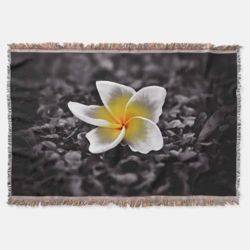 Plumeria Frangipani Hawaii Flower Throw Blanket