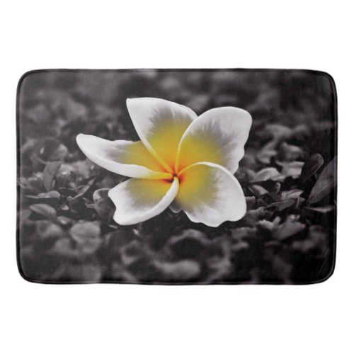 Plumeria Frangipani Hawaii Flowers Bathroom Mat