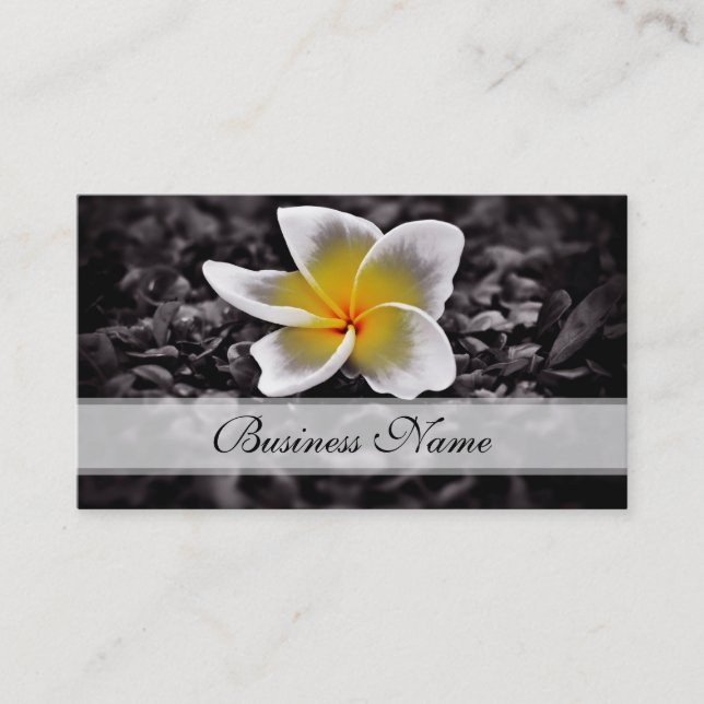 Plumeria Frangipani Hawaii Flowers Business Card (Front)
