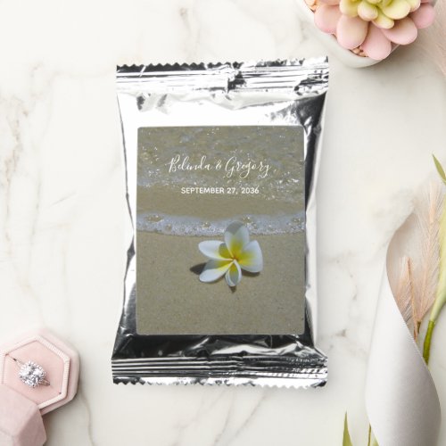 Plumeria Frangipani On Sand Wedding   Coffee Drink Mix