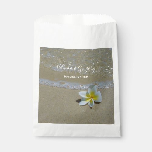 Plumeria Frangipani On Sand Wedding Favor Bag