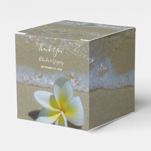 Plumeria Frangipani On Sand Wedding  Favor Boxes