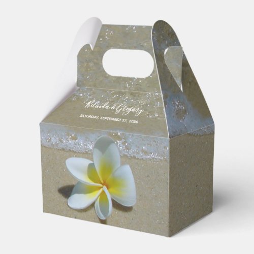 Plumeria Frangipani On Sand Wedding Favor Boxes