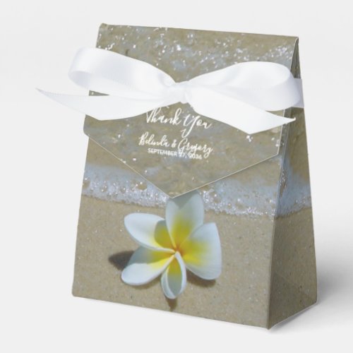 Plumeria Frangipani On Sand Wedding Favor Boxes