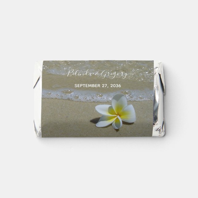 Plumeria Frangipani On Sand Wedding  Hershey's Miniatures (Front)
