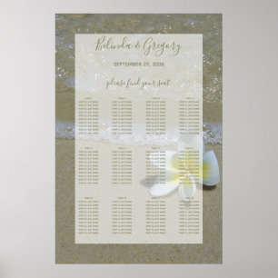 Plumeria Frangipani On Sand Wedding Seating Chart