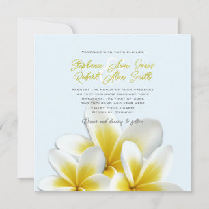 Plumeria Frangipani Tropical Wedding Invitations