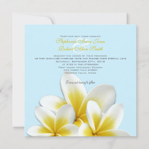 Plumeria Frangipani Tropical Wedding Invitations