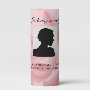 Plumeria funeral memorial pillar candle