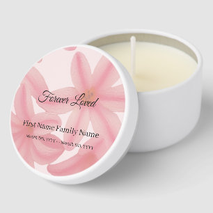 Plumeria funeral mini candle favors