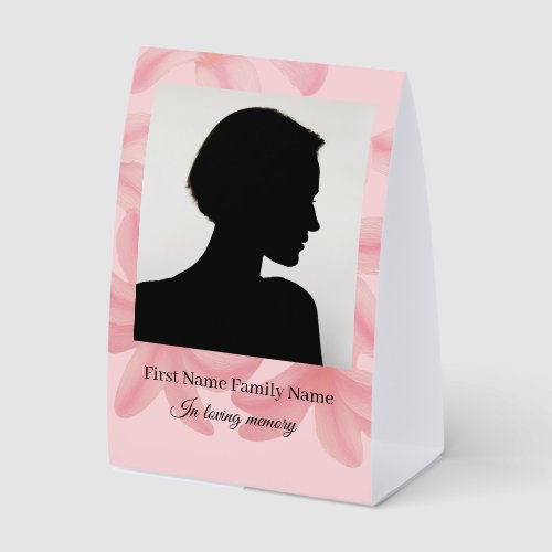 Plumeria funeral paper table tent