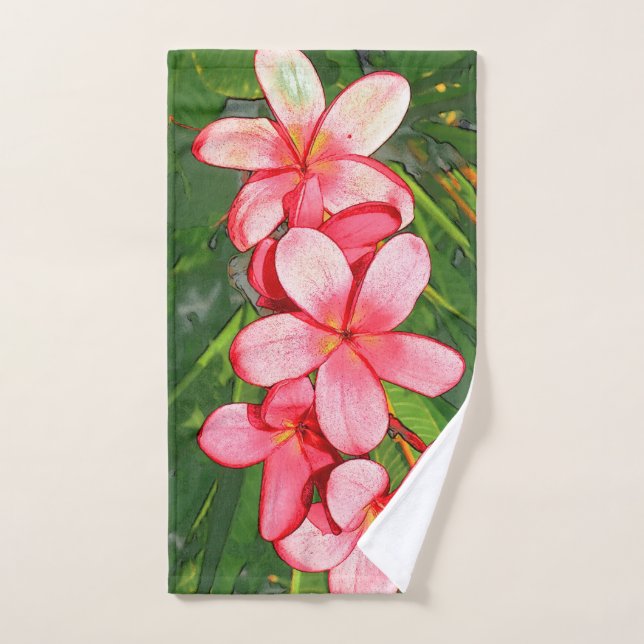 plumeria hand towel  (Hand Towel)