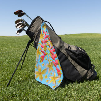Plumeria Heliconia Golf Towel