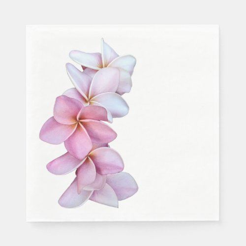 Plumeria in Pink Paper Napkin