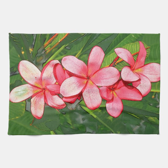 Plumeria Kitchen Towel (Horizontal)