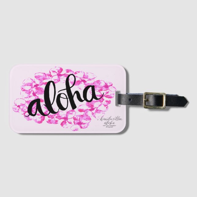 Plumeria Lei Aloha Luggage Tag (Front Horizontal)