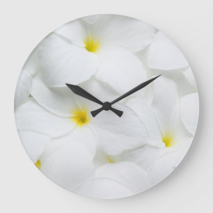 Plumeria Lei Flowers Personalized Hawaiian Flower Large Clock