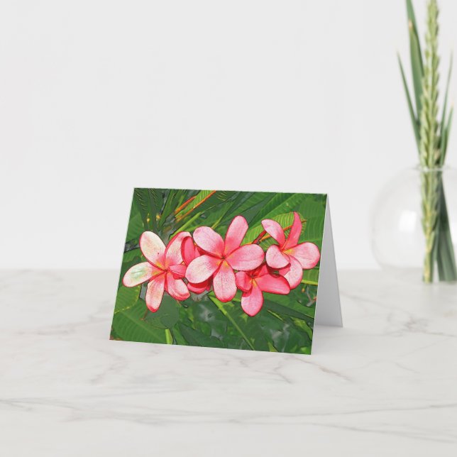 plumeria letterpress thank you card (Front)