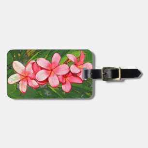 plumeria luggage tag