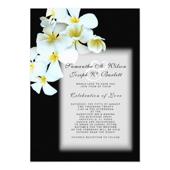 Black And White Beach Wedding Invitations 9