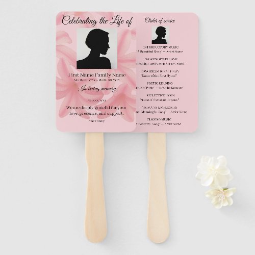 Plumeria order of service hand fan