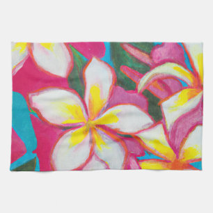 Plumeria party Hawaii art Kitchen Towel
