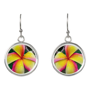 Plumeria rubra earrings
