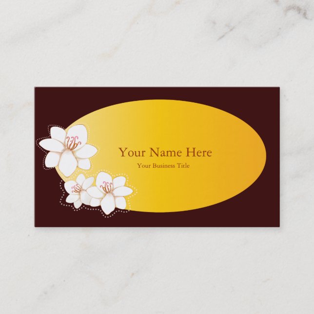 Plumeria Spa Business Card Templates (Front)