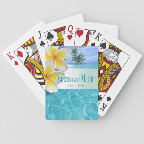 Plumeria Starfish Beach Tropical Hawaii Playing Cards