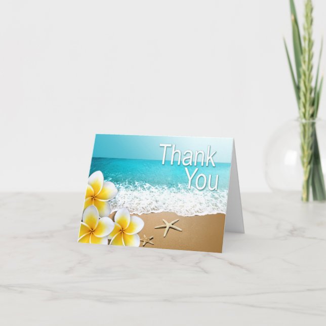 Plumeria Starfish Hawaii Beach Thank You (Front)