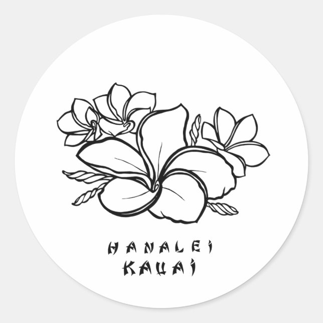 Plumeria Stickers Hanalei, Kauai (Front)