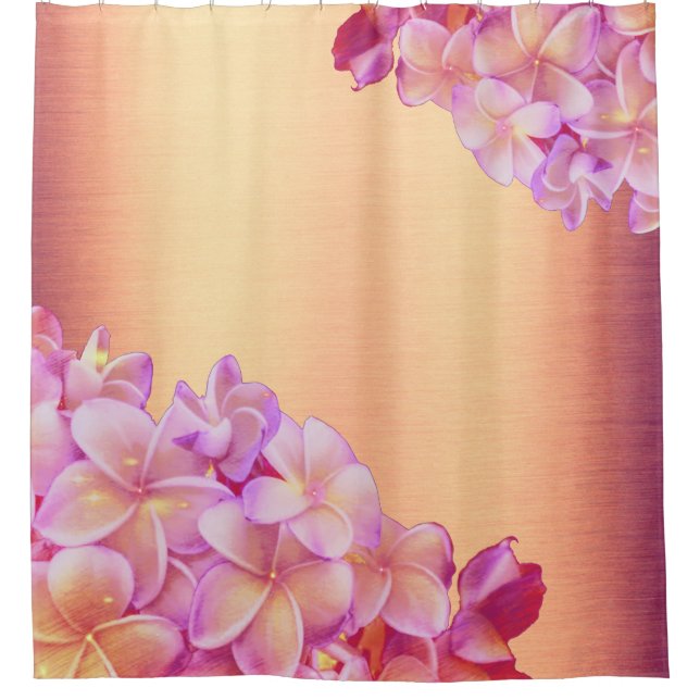 Plumeria Sunset Shower Curtain (Front)