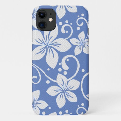 Plumeria Swirl Cornflower Blue iPhone 11 Case