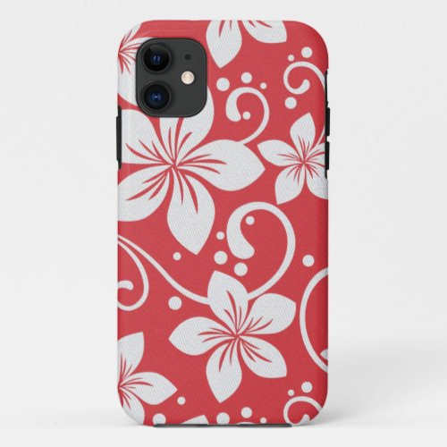 Plumeria Swirl Red iPhone 11 Case