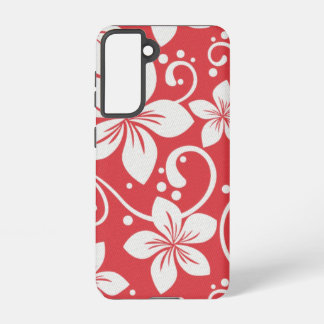 Plumeria Swirl Red Samsung Galaxy S21 Case