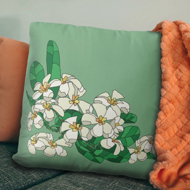 Plumeria Throw Pillow (Creator Uploaded)