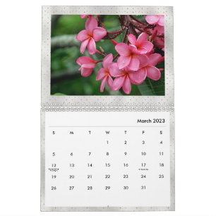 Plumeria Tropical Flowers Photo Calendar